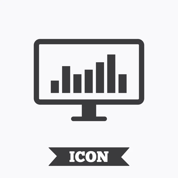 Ikona podepsat monitoru počítače. monitorování trhu. — Stockový vektor