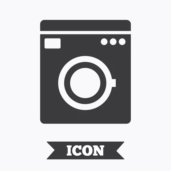 Washing machine icon. Home appliances symbol. — Stock Vector