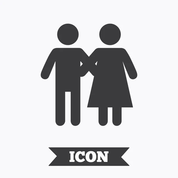 ไอคอนคู่ สัญลักษณ์ครอบครัวหนุ่มสาว . — ภาพเวกเตอร์สต็อก