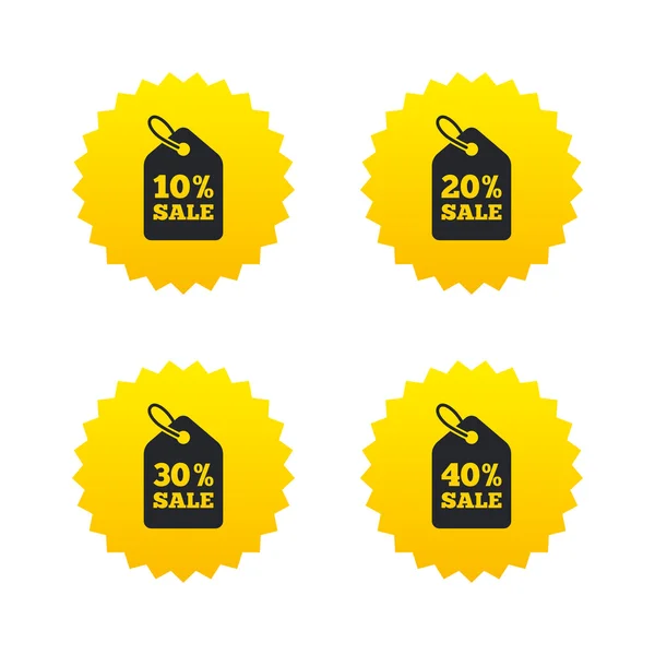 Sale price tag icons. Discount symbols. — Stock Vector