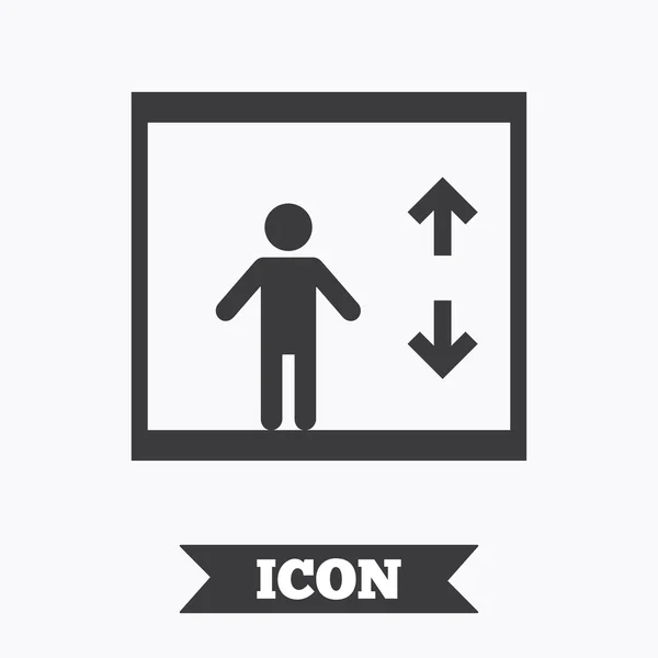 Elevator icon. Person symbol with up down arrows. — Stock Vector