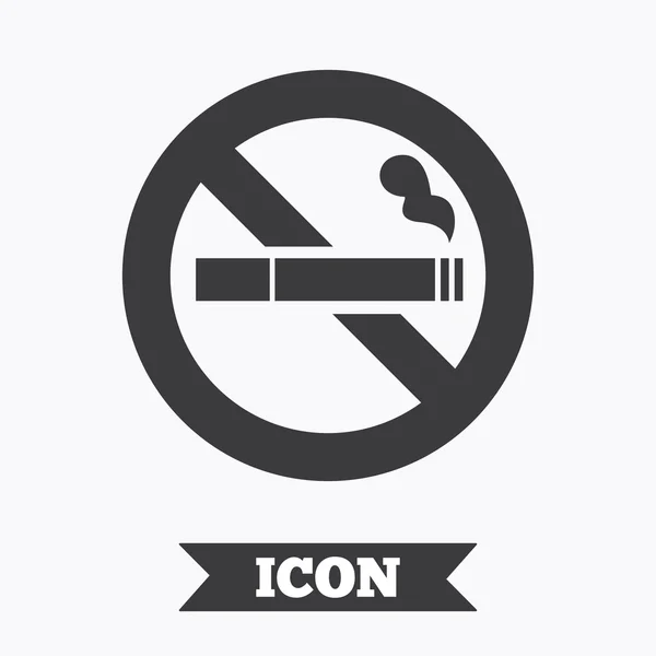 Geen rookvrije teken pictogram. sigaret symbool. — Stockvector