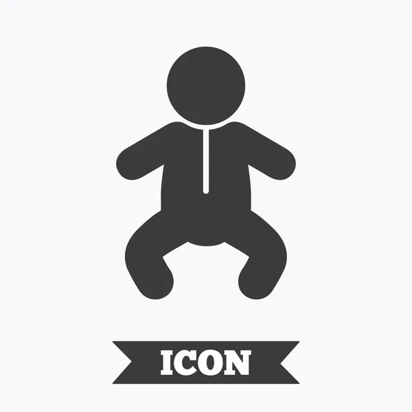 Dětská kojenecká znamení ikona. Batole chlapce symbol. — Stockový vektor