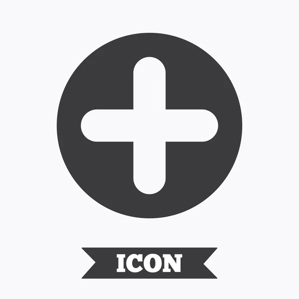 Plus teken icoon. Positief symbool. — Stockvector