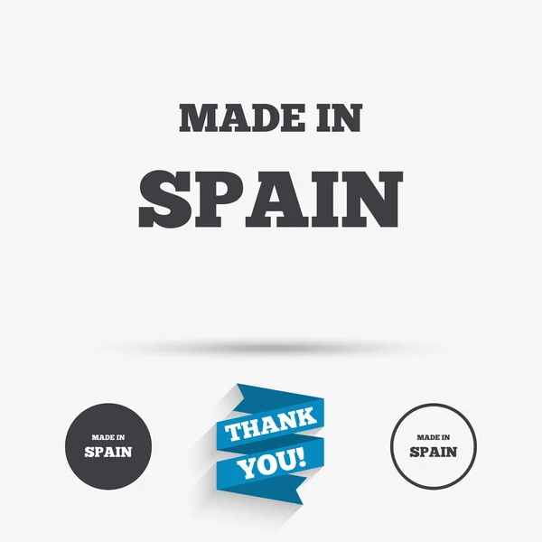Feito em ícone Espanha. Símbolo da produção de exportação . —  Vetores de Stock