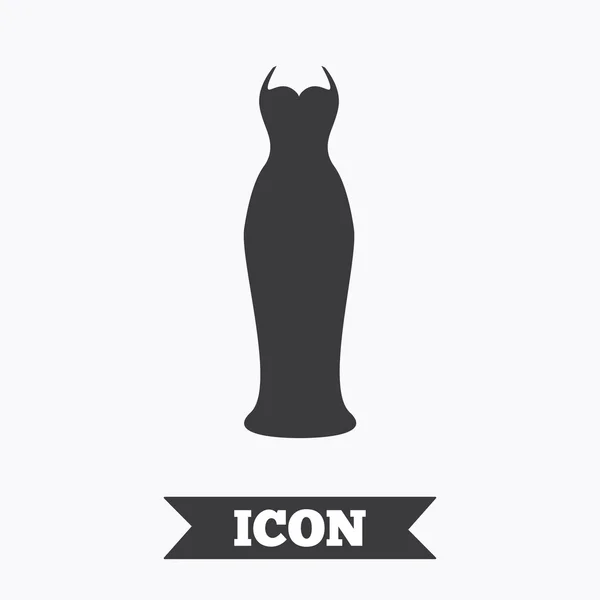 Icono de signo de vestido de novia. Elegante símbolo de novia . — Vector de stock