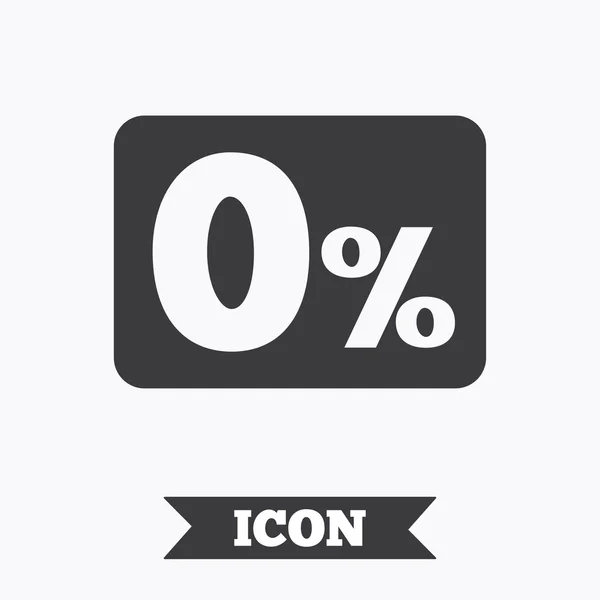 Nul procentteken pictogram. nul credit-symbool. — Stockvector