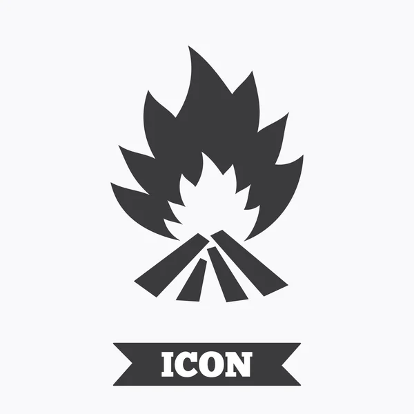 Ogień płomień znak ikona. — Wektor stockowy