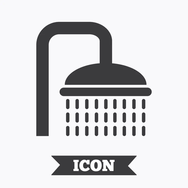 Shower sign icon. Douche with water drops symbol. — Stock Vector