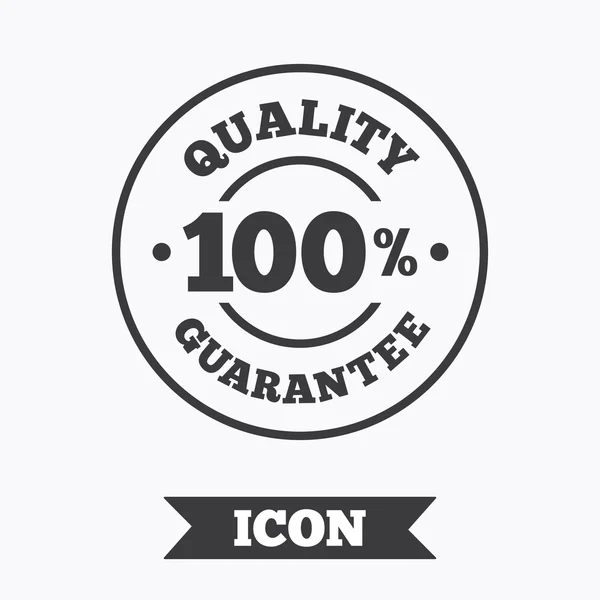 Ícone de garantia de qualidade 100% . — Vetor de Stock