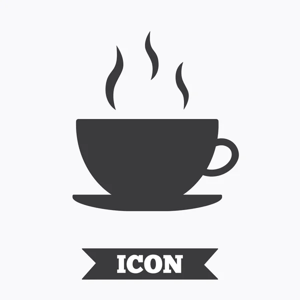 Taza de café icono signo — Vector de stock