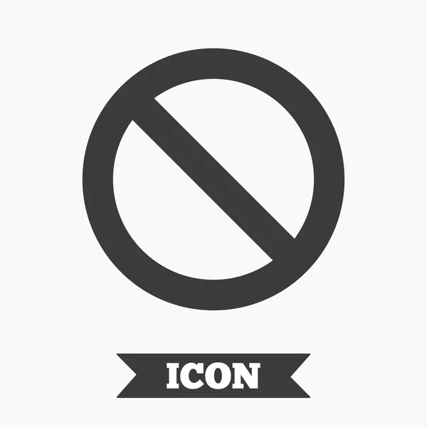 Detener signo icono. Símbolo de prohibición . — Vector de stock