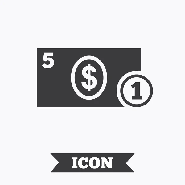 Icono de señal de efectivo. Dólar — Archivo Imágenes Vectoriales