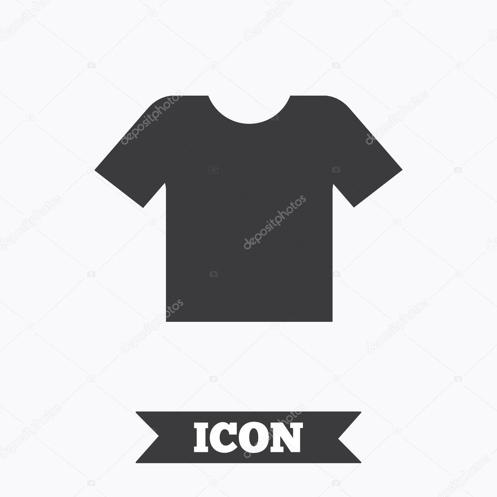 T-shirt sign icon. Clothes symbol. Graphic design element. Flat t-shirt symbol on white background. Vector