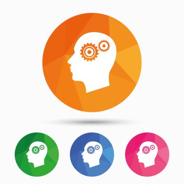 kafa ile vites işareti simgesi. erkek insan kafası.