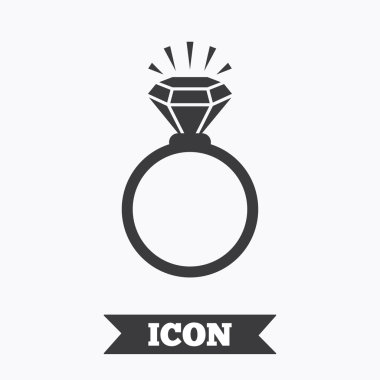 Yüzük işareti simgesi. Elmas simgesi olan takı.