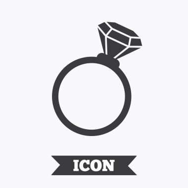 Yüzük işareti simgesi. Elmas simgesi olan takı.