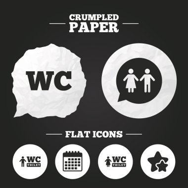 WC tuvalet simgeler. Beyler ve bayanlar odası.