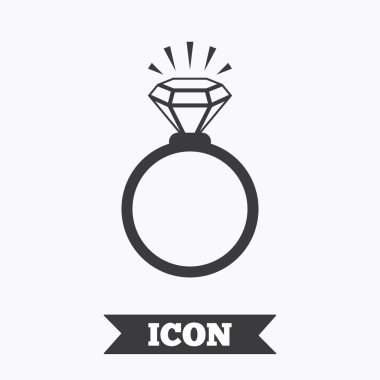 Yüzük işareti simgesi. Elmas simgesi olan takı.