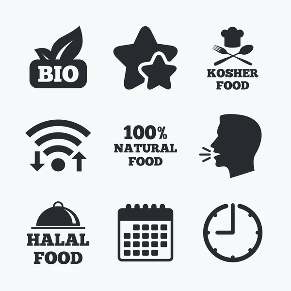 Natural Bio food icons. — Stock Vector