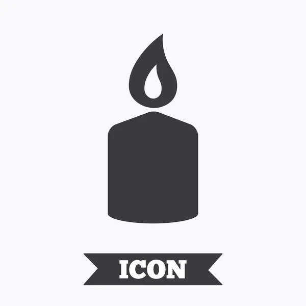 Svíčka znamení ikona. symbol ohně. — Stockový vektor