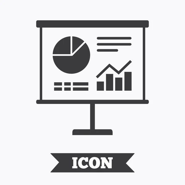 Presentazione cartellone segno icona. Simbolo diagramma . — Vettoriale Stock