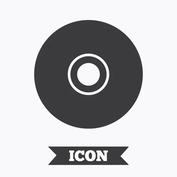 Icône signe CD ou DVD. Symbole de disque compact . — Image vectorielle