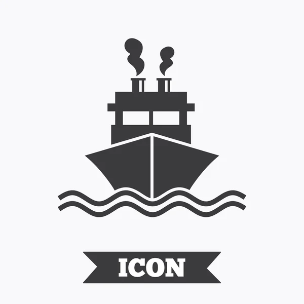 Ícone do sinal do navio ou do barco. Símbolo de entrega . — Vetor de Stock