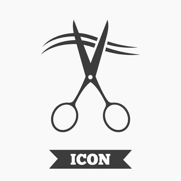 Scherenschnitt Haarschild-Symbol. Friseur-Symbol. — Stockvektor