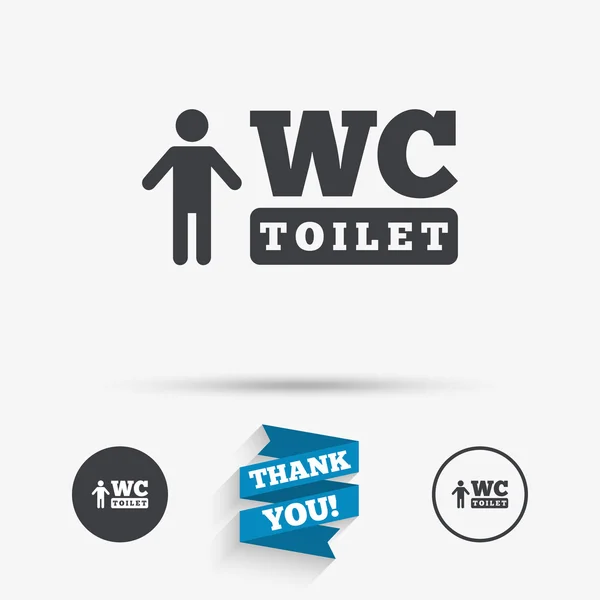 WC hommes signe de toilette icône. Symbole des toilettes . — Image vectorielle