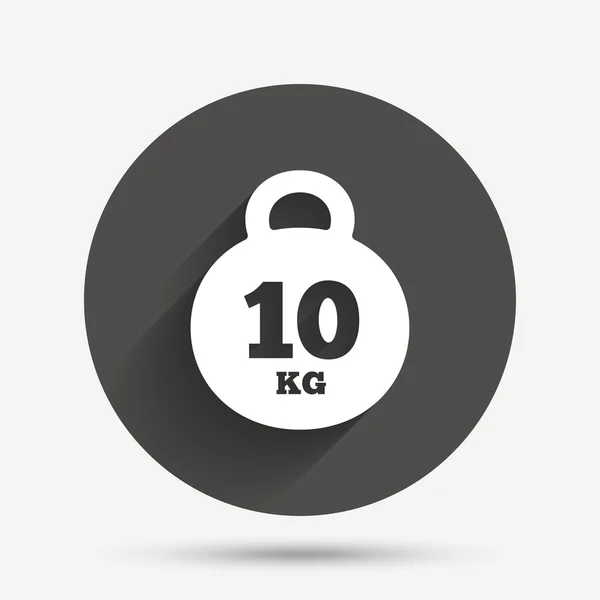 Ikona znak wagi. 10 kilogram (kg). sport symbol — Wektor stockowy