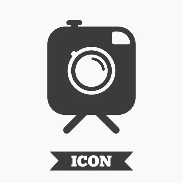 Hipster signo de la cámara de fotos icono. Cámara retro . — Archivo Imágenes Vectoriales