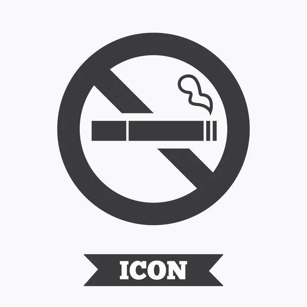 Geen rookvrije teken pictogram. sigaret symbool. — Stockvector