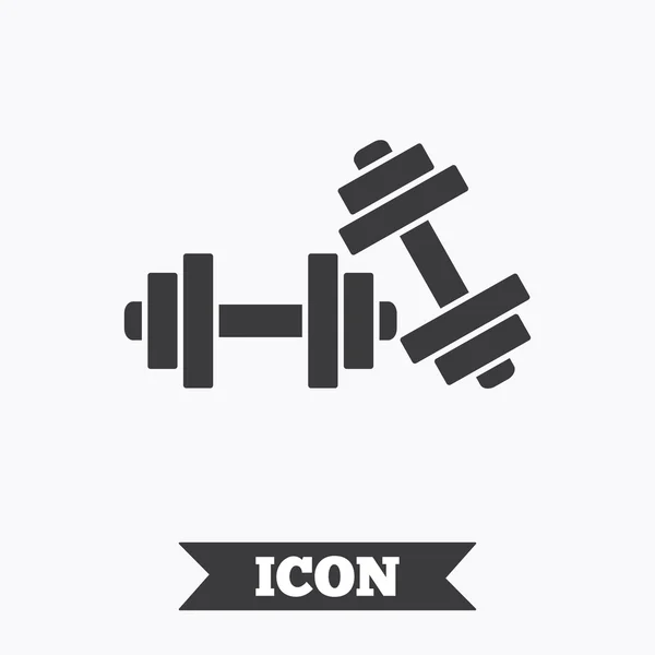 Hantlar logga ikonen. Fitness sport symbol. — Stock vektor