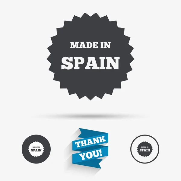 Feito em ícone Espanha. Símbolo da produção de exportação . —  Vetores de Stock