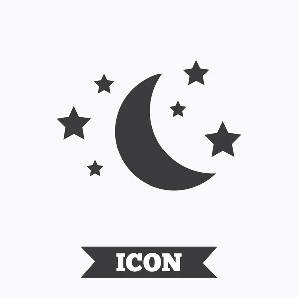 Moon and stars sign icon. Sleep dreams symbol. — Stock Vector