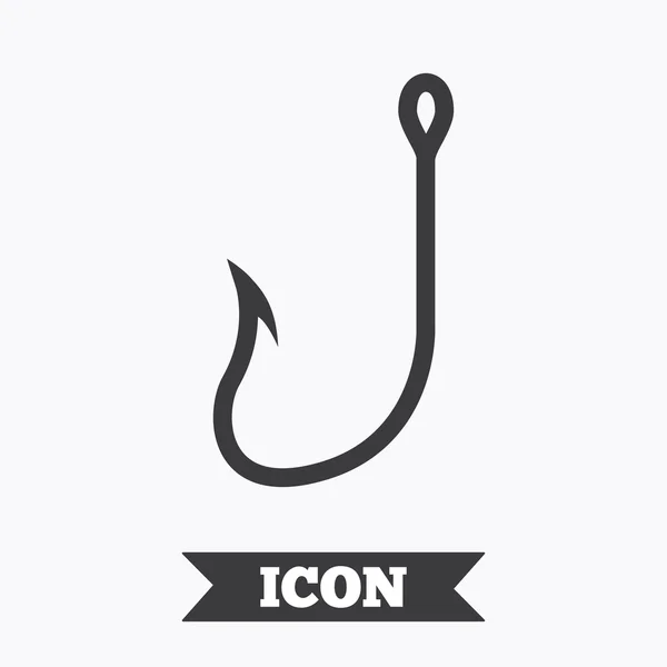 Crochet de pêche icône signe . — Image vectorielle