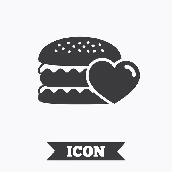 Hamburger pictogram. Burger voedsel symbool. — Stockvector