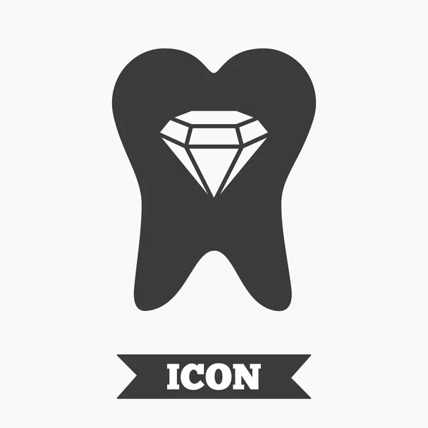 Diente icono signo de cristal . — Archivo Imágenes Vectoriales