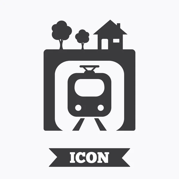 Icono de signo subterráneo. Metro símbolo del tren . — Vector de stock