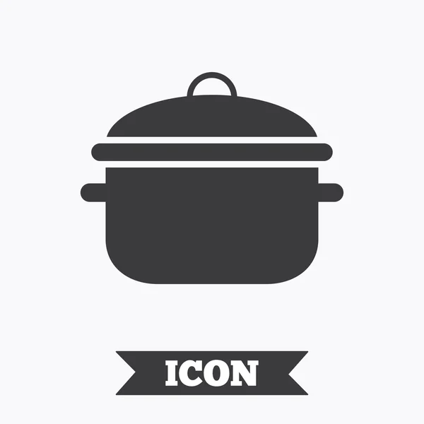 Cooking pan sign icon. Boil or stew food symbol. — Stock Vector