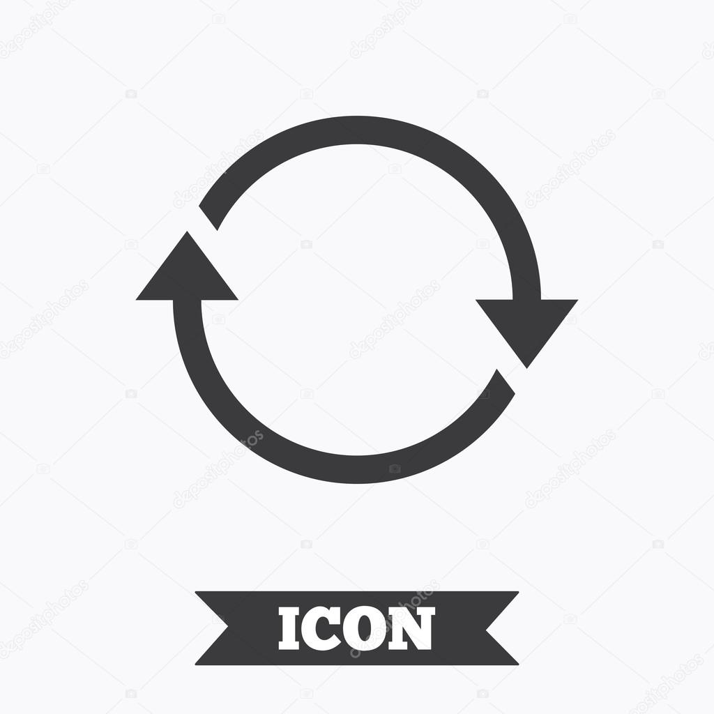 Rotation icon. Repeat symbol. Refresh sign. Graphic design element. Flat repeat loop symbol on white background. Vector