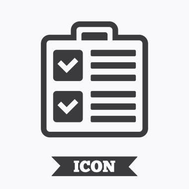 Denetim listesi işareti simgesi.  