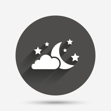 Moon, clouds and stars sign icon. Dreams symbol.