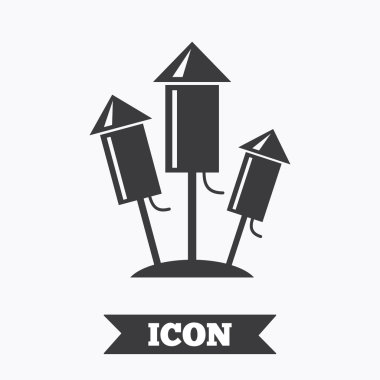 havai fişek roketler simgesi. Patlayıcı piroteknik.