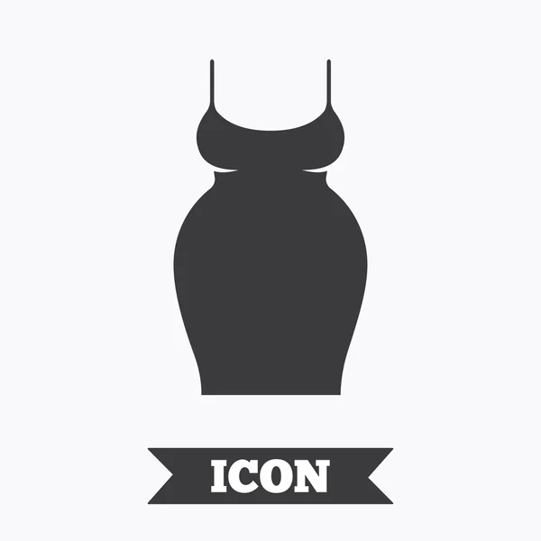 Icono de signo de vestido de mujer embarazada. Símbolo de maternidad . — Vector de stock