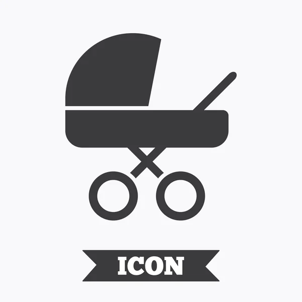 Poussette bébé landau signe — Image vectorielle