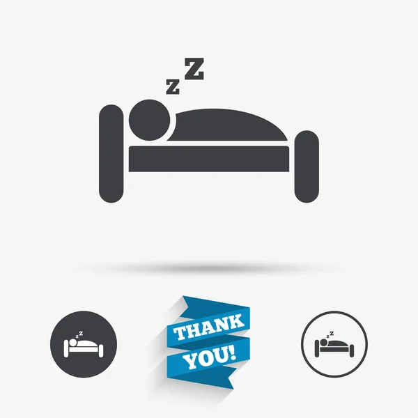 Hotel sign ikon. resten plats. Sleeper symbol. — Stock vektor