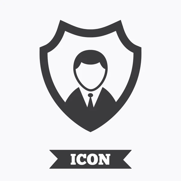 Security agency-ikonen. Shield skydd symbol. — Stock vektor