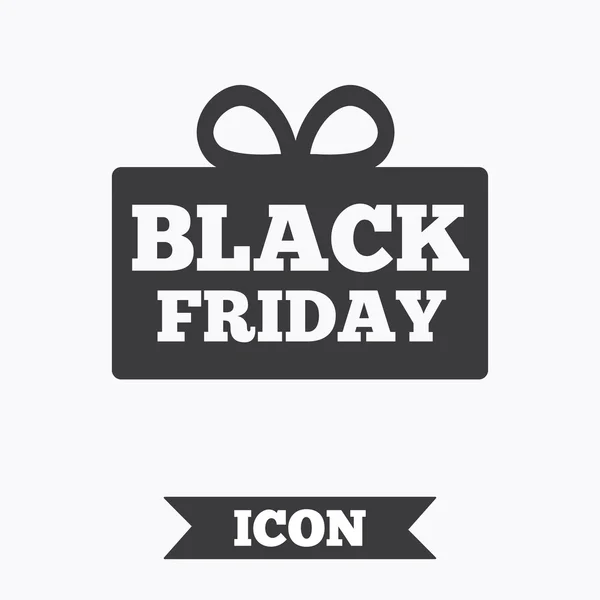 Black friday gift sign icon. — Stock Vector
